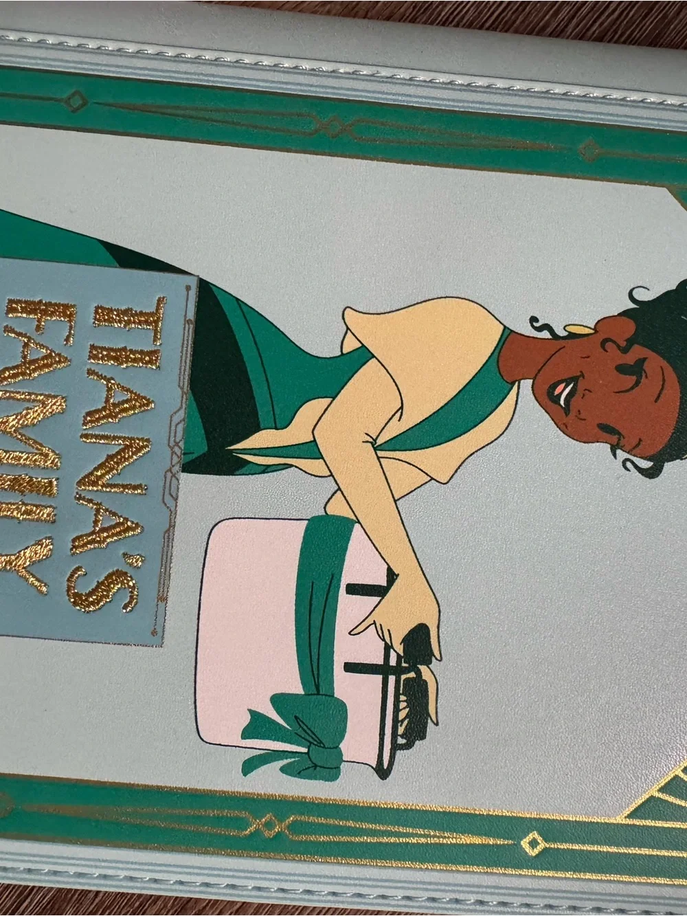 Tiana's Family Recipes Green & Gold Recipe Clutch Bag